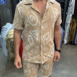 Men’s Summer Short Sleeve Set Pants And Matching Shirt Limited Sizes 