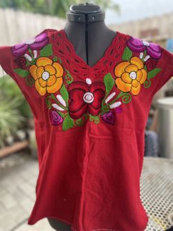 Mexican Embroidered Blouse