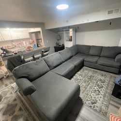 Sectional 3 Piece Couch Grey