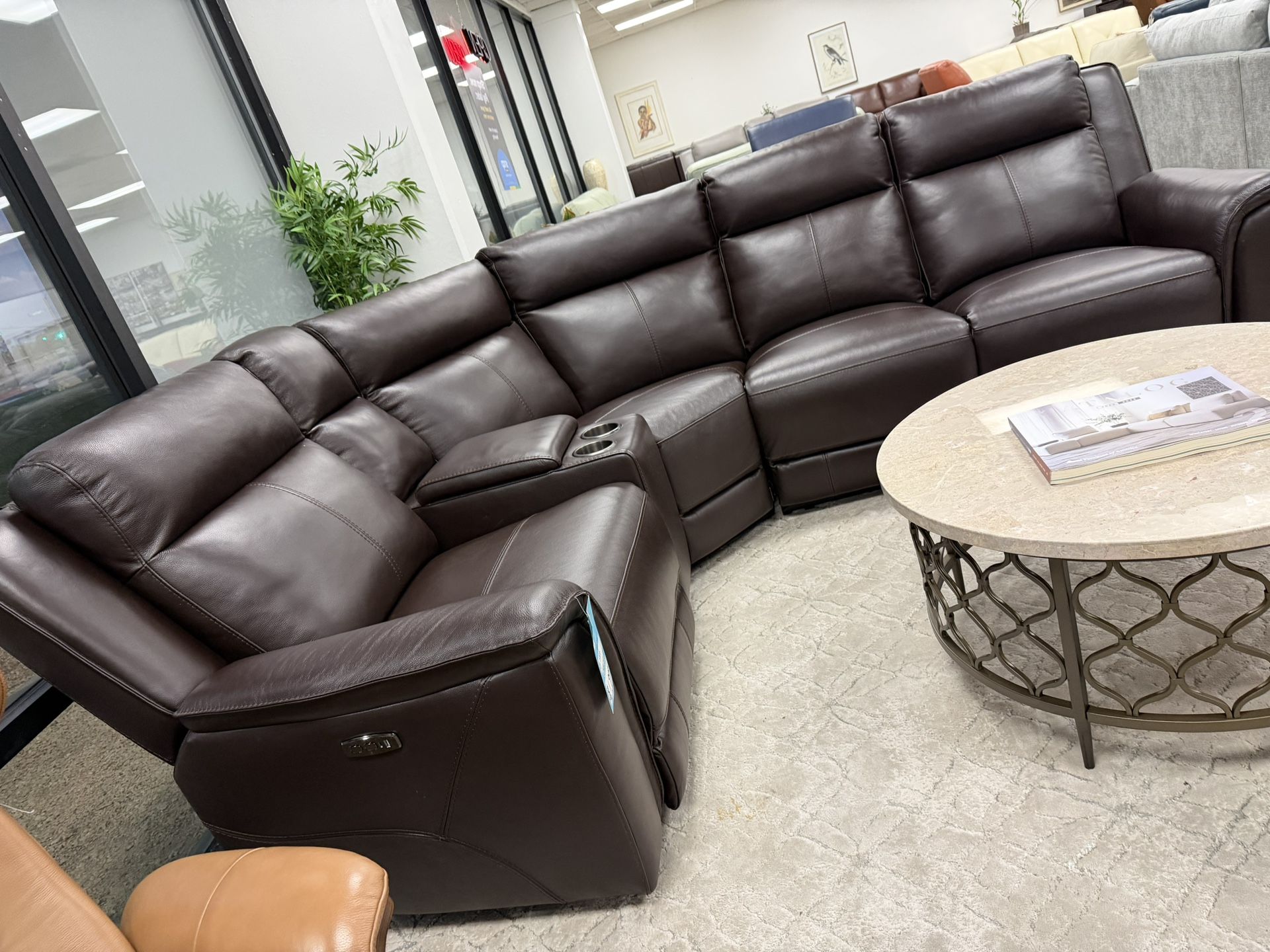 5 Pc Leather Sectional Sofa-Addyson-Zero Down Payment 
