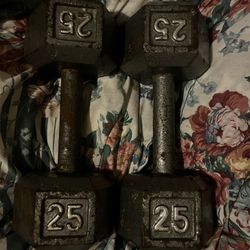 2 Irons 25 Pound Dumbbells