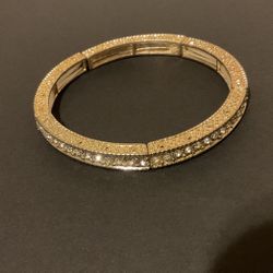 Goldtone And Rhinestone Stretch Bracelet 