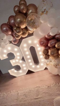 Marquee Light Numbers Balloons Party Decoration