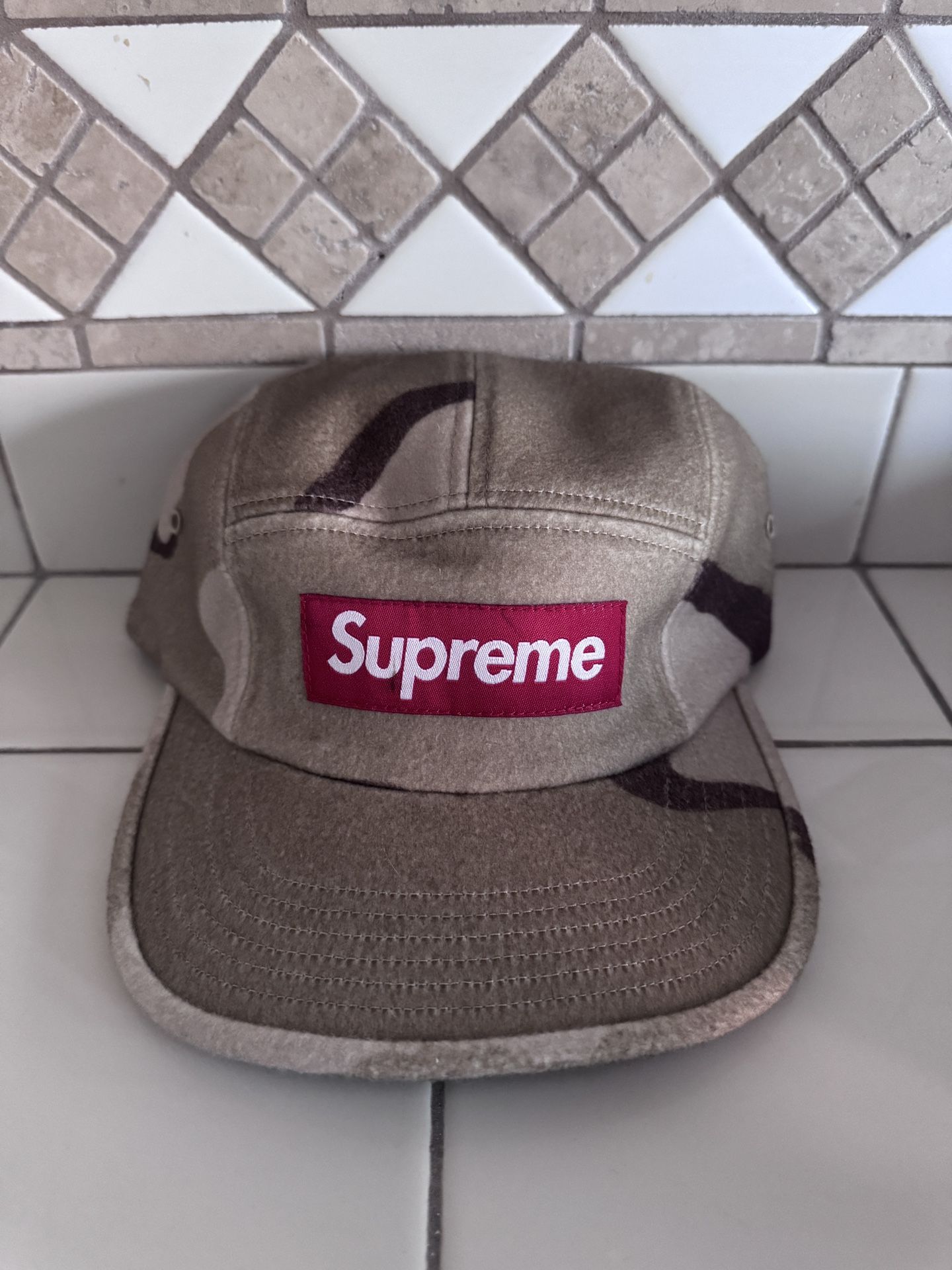 Supreme Camo Camp Strapback Hat