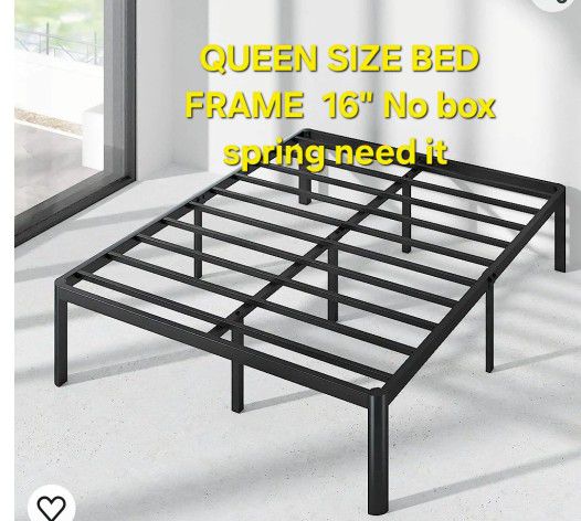 QUEEN SIZE 16"  BED FRAME 800 LBS CAPACITY