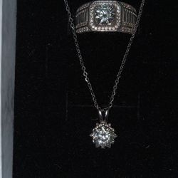 Diamond Necklace And Ring Siz 10
