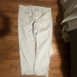 Barely Used Levi’s 501s Color White  W42 L32