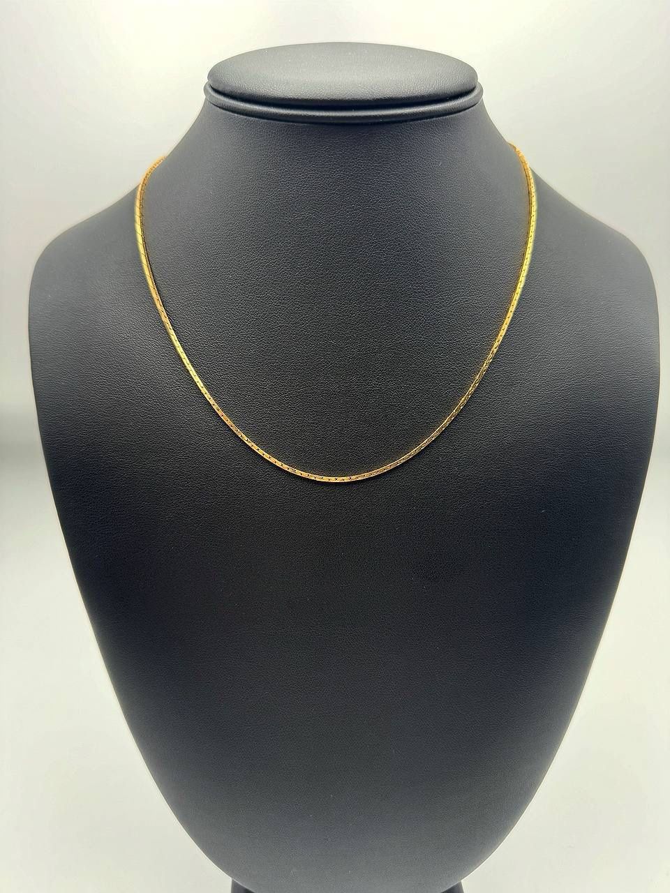 14k yellow gold necklace chain snake  17.25" 1.20mm wide