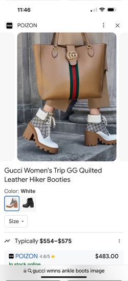 Gucci Women's Trip GG Quilted Leather Boots 