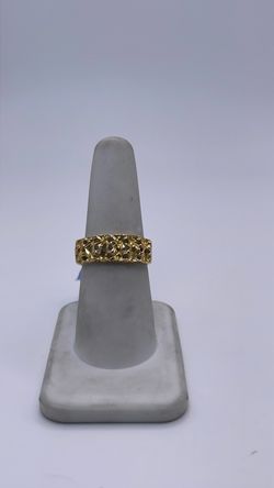 14k gold nugget band ring