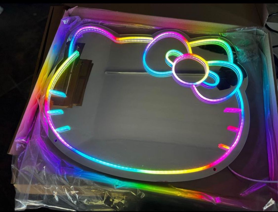 Hello Kitty Color Changing Neon Light Mirror With Remote Control for ...