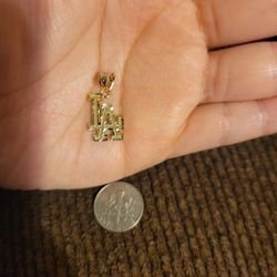 14k Gold Small Diamond Cut Pendant ONLY Chain NOT Included Oro 14k Solo Dije Cadena NO Incluida Read Description