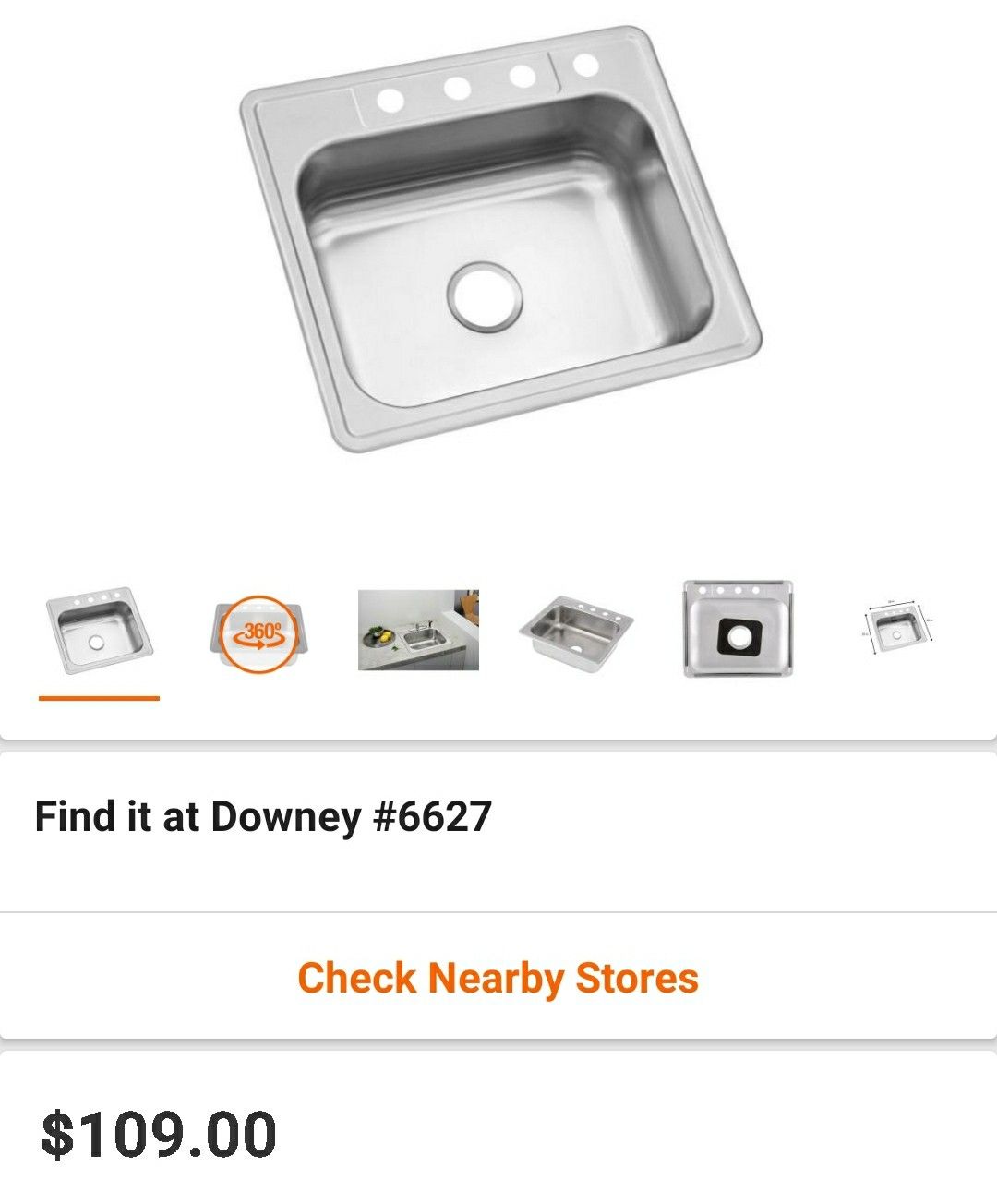 Glacier Bay Drop-In Stainless Steel 25 in. 4-Hole Single Bowl Kitchen Sink