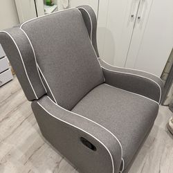 Gray Reclining Swivel Rocking Chair – Nursery Glider – Like New