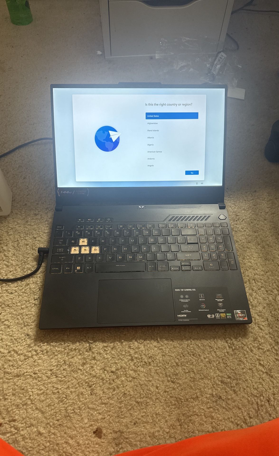 Asus Tuf Gaming A15 AMD Ryzen™ 7 7435HS Mobile Processor 3.1GHz (20MB Cache, up to 4.5 GHz, 8 cores, 16 Threads ) NVIDIA® GeForce RTX™ 3050 Laptop GPU