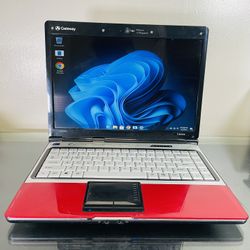 13.3” Gateway Red Windows 11 Laptop Computer Pc w/ NEW Battery