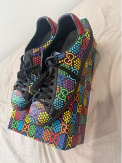 Gucci Ace Sneakers “psychedelic” print with box size 8.5