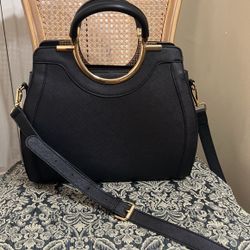 Beautiful Hand Bag With Long Stripe Black Color 