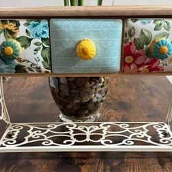 Pioneer Woman Three Drawer Coffee Tea Storage Stand Mug Rack just $45 xox