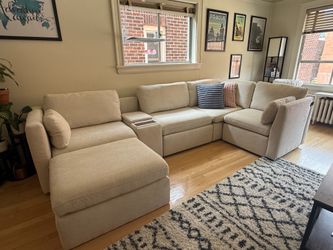 Chita Delaney 5-Seat V shaped modular Sofa Chaise with Consul