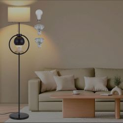 Floor Lamp with Candle Lamp Warmer 2 in 1, 65" Black Modern Tall Standing