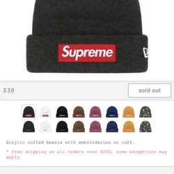 Supreme Box Logo Beanie Charcoal 