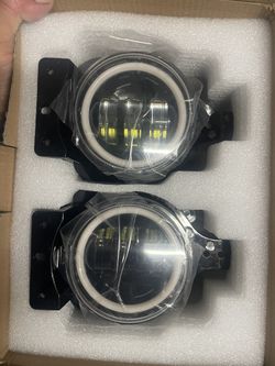 Auxbeam 4 Inch LED Fog Lights for Wrangler JL JLU Unlimited Sport Rubicon Sahara 2018-2023, 4 Inch Round Fog Lamps w/DRL & Amber Turn Signal