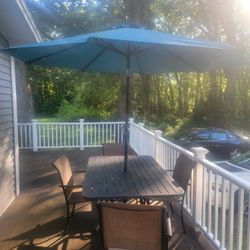 Outside Table With an Umbrella/lights