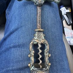 Vintage Solid Brass Corkscrew