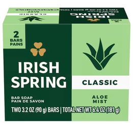 Irish Spring Soap Bars with Aloe, 2-ct. Packs