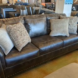 Brown Leather Sofa Queen Sleeper