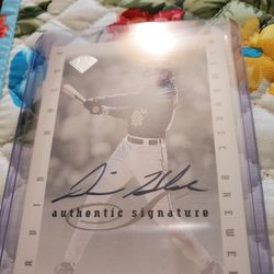 Milwaukee Brewers David Hulse Leaf Authentic Signatures Autograph Baseball Card 