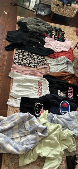 girls clothes bundle  , Zara Coat, Mickey Christmas Sweater, Puma Sweatshirt & other tops