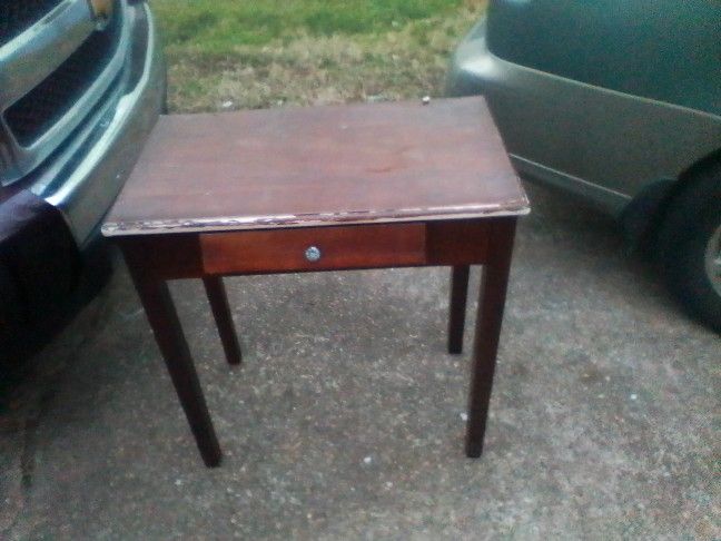 Sturdy And Reliable Single Drawer Side Table, Phone Desk