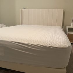Queen Frame & Mattress - Good Condition