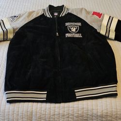 RAIDERS SUEDE LEATHER JACKET XXL