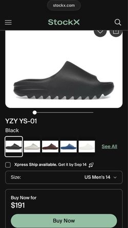 Yeezy ys-01 slides size 9M