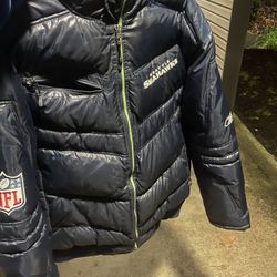Reebok Nfl, Seattle Seahawks, Puffer Jacket, Size Medium