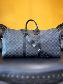 LOUIS VUITTON Keepall Bandoulière 55 in Damier Graphite - AUTHENTIC bag