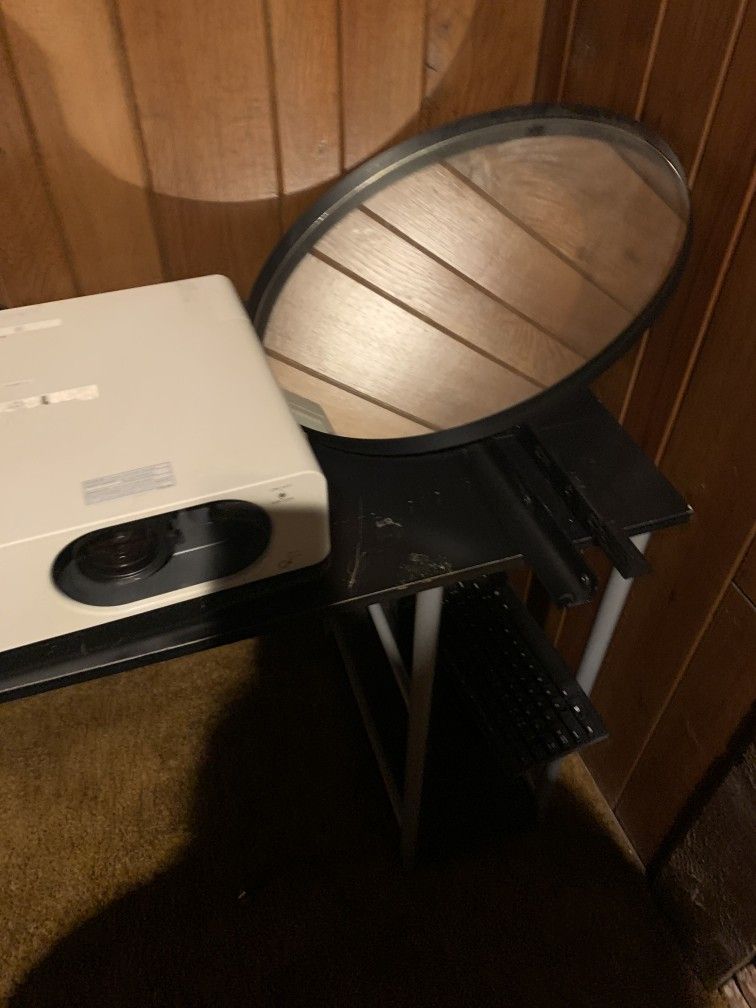 Projector, Mirror, Computer Desk