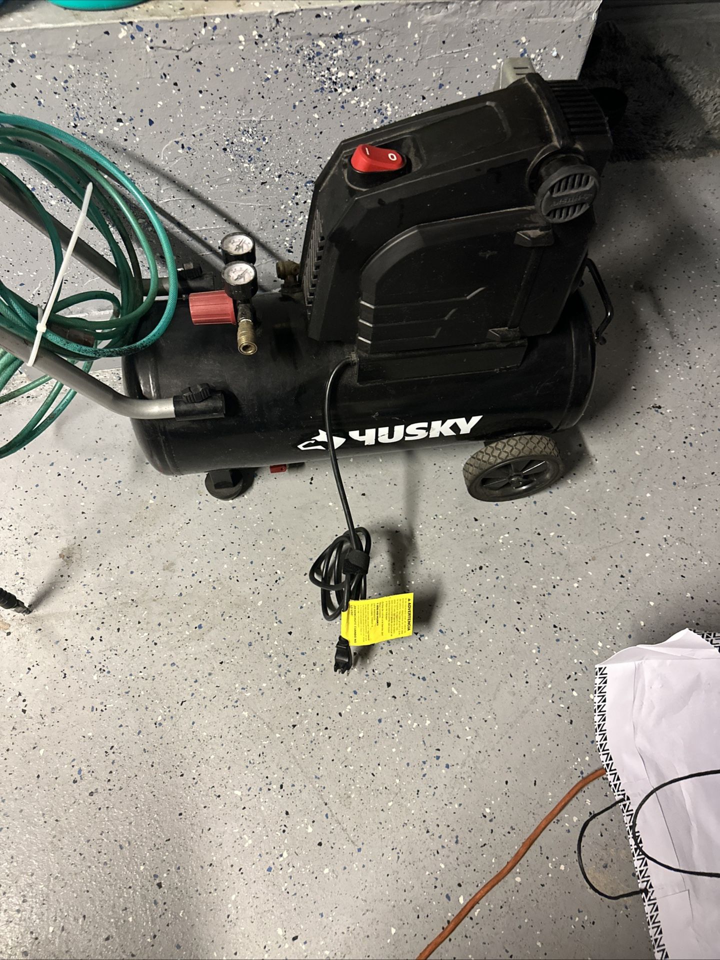 8 Gal. 150 PSI Portable Electric Oil-Free Horizontal Hotdog Air Compressor with Rubber Wheels and 1-Quick Coupler 