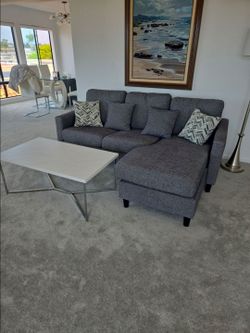 Living space sofa and coffee table