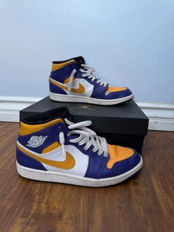 Air Jordan 1 Mid Dark Concord/Taxi-White-Black