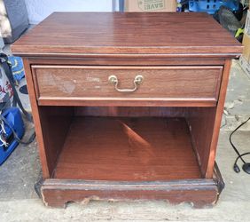 Vintage 90's Kimball Nightstand 26x19x23.5 Cherry Rustic Cabin Base 1-Drawer Fair