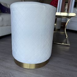 White and gold ottoman/stool
