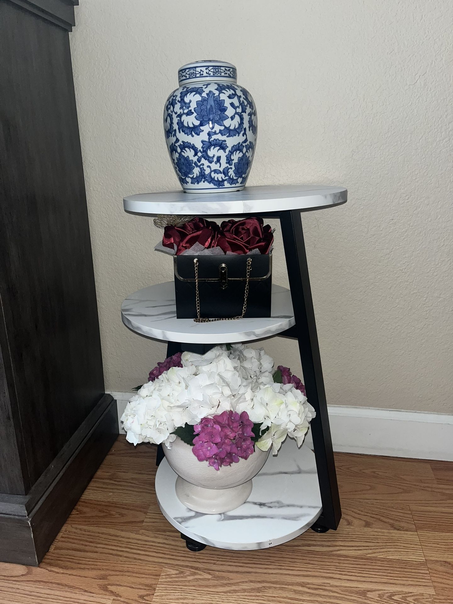 Faux Marble End Table
