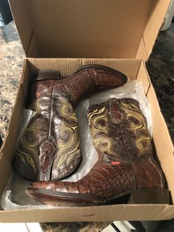Crocodile Cowboy Boots round-toe