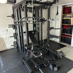 Smith Machine 500 | Adjustable Bench | 245lb Cast Iron Olympic Weights | 7ft Olympic Bar | Fitness | Gym Equipment | FREE DELIVERY/INSTALLATION 🚚 🛠️