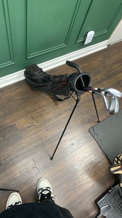 Black Golf Stand Bag with Clubs