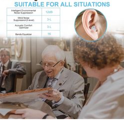 Hearing Aids for Seniors Adults , Anvyshing Rechargeable Hearing Amplifier with Noise Canceling , 6 Channels WDRC OTC Invisible Digital Into Ear Heari